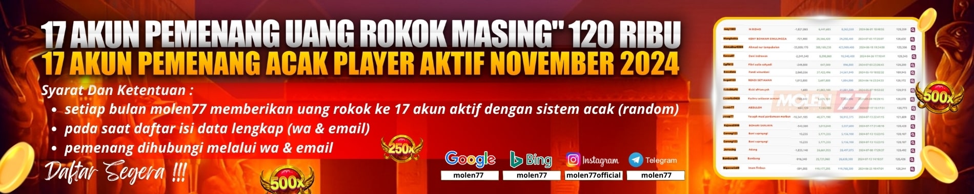 molen77 BONUS UANG ROKOK